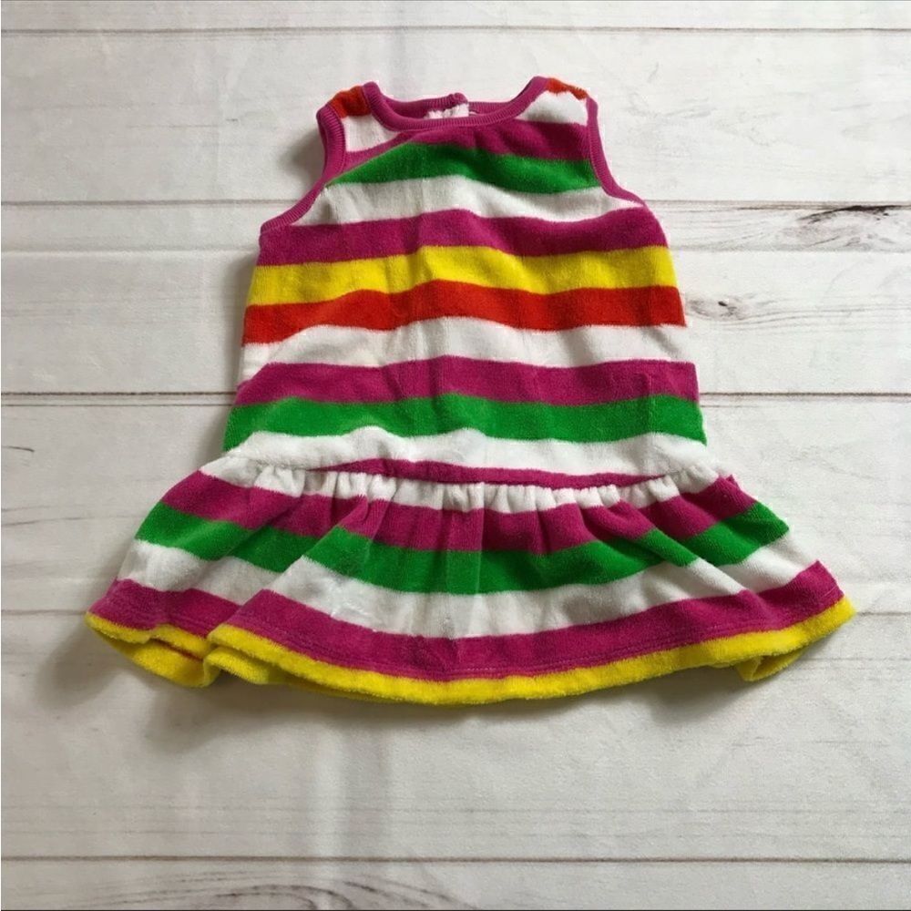 Marimekko Baby Girl Striped Terry Cloth Dresssize 6 Months